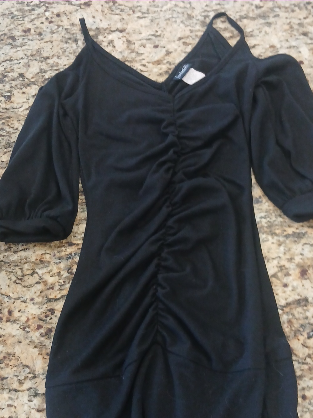 Fredericks Of Hollywoos Black Ruched Front Top